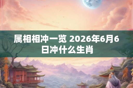 属相相冲一览 2026年6月6日冲什么生肖