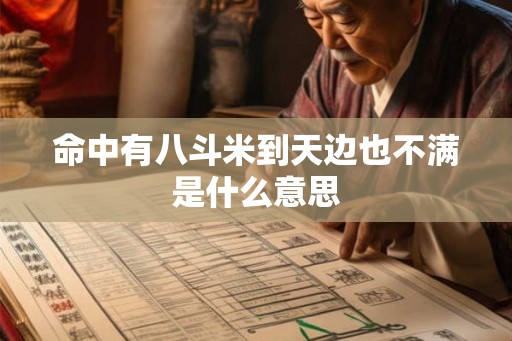 命中有八斗米到天边也不满是什么意思