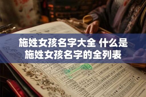 施姓女孩名字大全 什么是施姓女孩名字的全列表