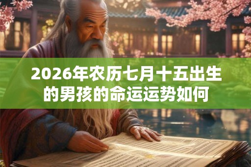 2026年农历七月十五出生的男孩的命运运势如何