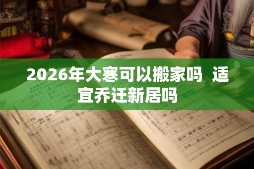 2026年大寒可以搬家吗 适宜乔迁新居吗 2026年大寒可以搬家吗 适宜乔迁新居吗