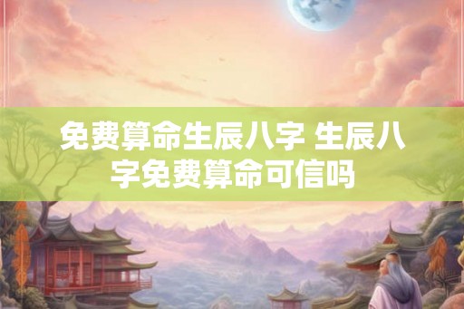 免费算命生辰八字 生辰八字免费算命可信吗
