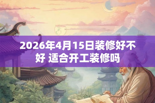 2026年4月15日装修好不好 适合开工装修吗 2026年4月15日装修好不好 适合开工装修吗