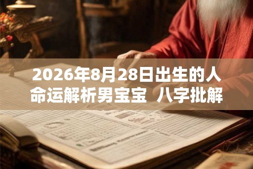 2026年8月28日出生的人命运解析男宝宝  八字批解