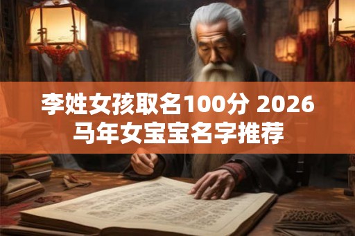 李姓女孩取名100分 2026马年女宝宝名字推荐