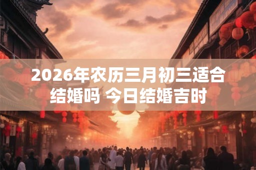 2026年农历三月初三适合结婚吗 今日结婚吉时