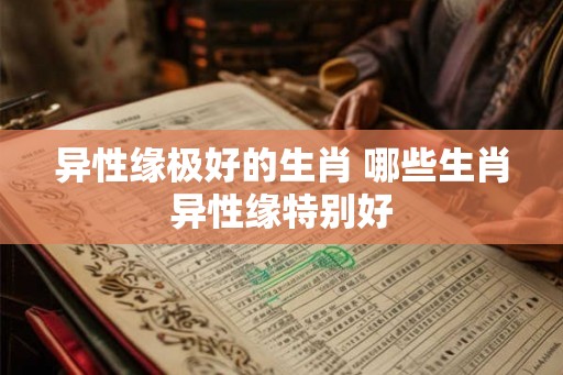 异性缘极好的生肖 哪些生肖异性缘特别好
