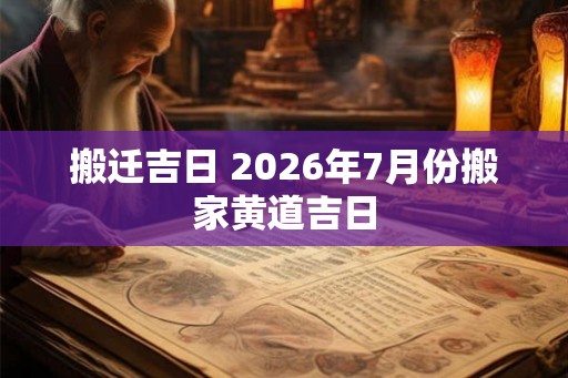 搬迁吉日 2026年7月份搬家黄道吉日