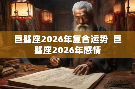 巨蟹座2026年复合运势  巨蟹座2026年感情
