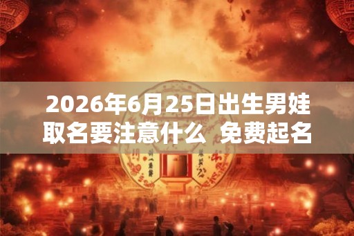 2026年6月25日出生男娃取名要注意什么 免费起名推荐 2026年6月25日出生男娃取名要注意什么 免费起名推荐