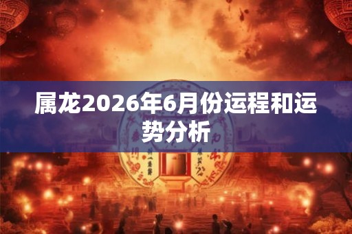 属龙2026年6月份运程和运势分析 属龙2026年6月份运程和运势分析