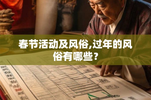 春节活动及风俗,过年的风俗有哪些？