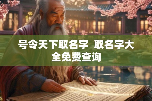 号令天下取名字  取名字大全免费查询