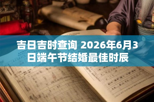 吉日吉时查询 2026年6月3日端午节结婚最佳时辰