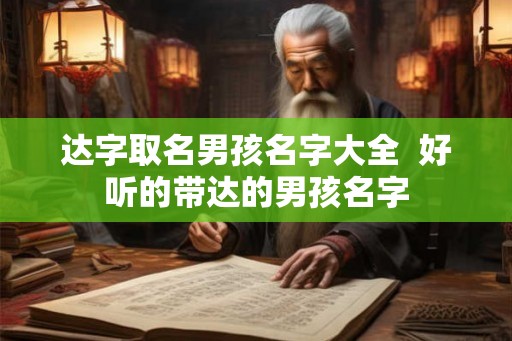 达字取名男孩名字大全 好听的带达的男孩名字 达字取名男孩名字大全 好听的带达的男孩名字