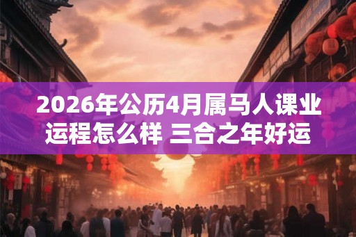 2026年公历4月属马人课业运程怎么样 三合之年好运相伴