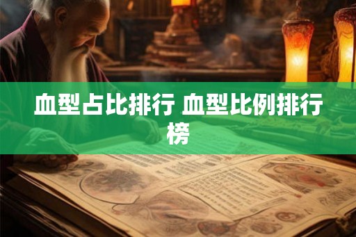 血型占比排行 血型比例排行榜