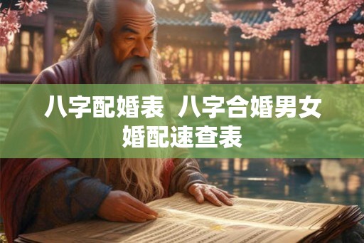 八字配婚表  八字合婚男女婚配速查表
