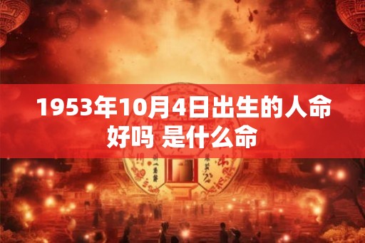 1953年10月4日出生的人命好吗 是什么命