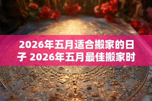 2026年五月适合搬家的日子 2026年五月最佳搬家时间