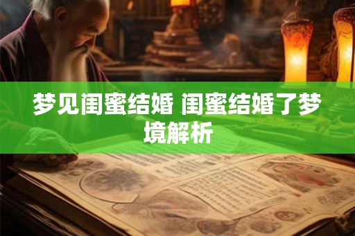 梦见闺蜜结婚 闺蜜结婚了梦境解析