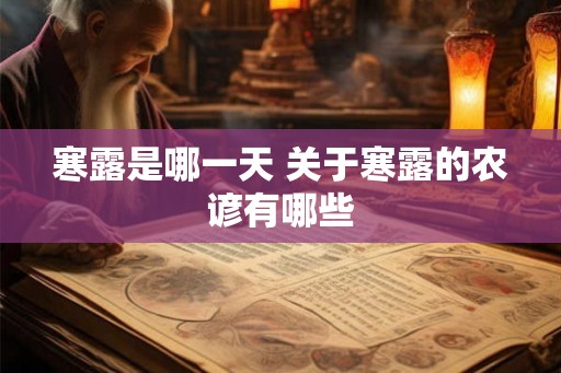 寒露是哪一天 关于寒露的农谚有哪些