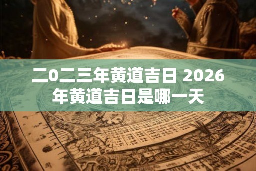二0二三年黄道吉日 2026年黄道吉日是哪一天
