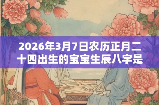 2026年3月7日农历正月二十四出生的宝宝生辰八字是什么