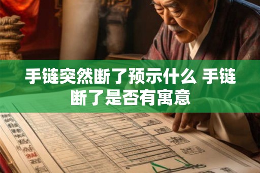 手链突然断了预示什么 手链断了是否有寓意