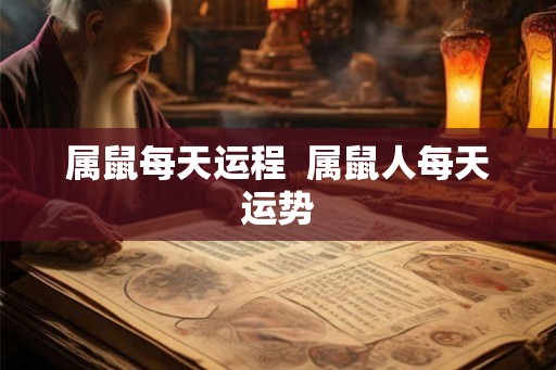 属鼠每天运程  属鼠人每天运势