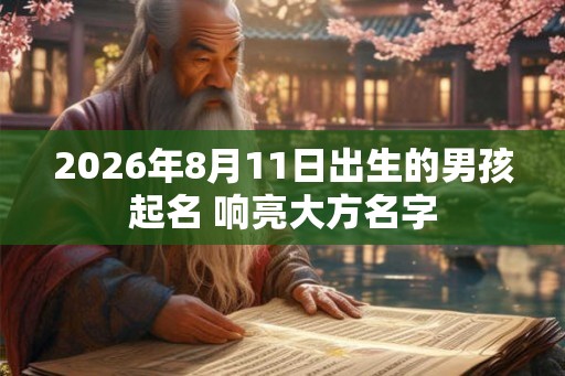 2026年8月11日出生的男孩起名 响亮大方名字