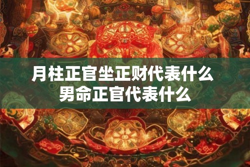 月柱正官坐正财代表什么 男命正官代表什么