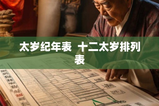 太岁纪年表  十二太岁排列表