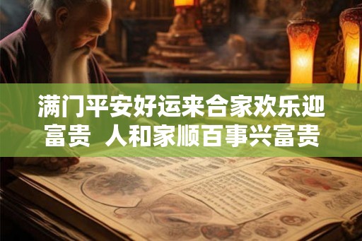 满门平安好运来合家欢乐迎富贵  人和家顺百事兴富贵平安福满堂