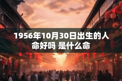 1956年10月30日出生的人命好吗 是什么命