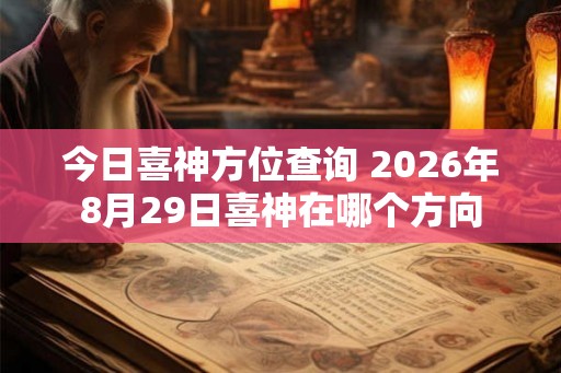 今日喜神方位查询 2026年8月29日喜神在哪个方向