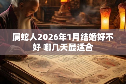 属蛇人2026年1月结婚好不好 哪几天最适合 属蛇人2026年1月结婚好不好 哪几天最适合