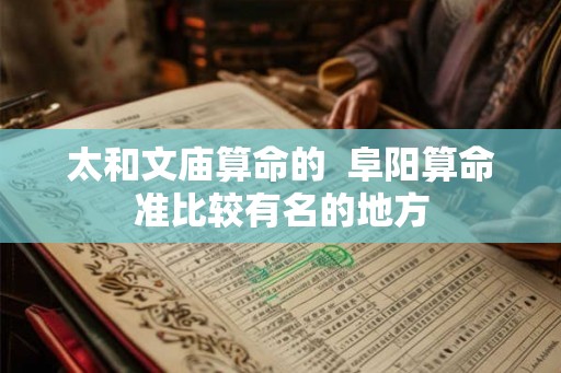 太和文庙算命的  阜阳算命准比较有名的地方