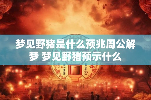 梦见野猪是什么预兆周公解梦 梦见野猪预示什么
