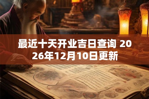 最近十天开业吉日查询 2026年12月10日更新