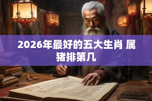 2026年最好的五大生肖 属猪排第几