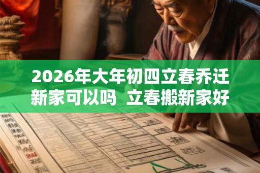 2026年大年初四立春乔迁新家可以吗  立春搬新家好不好