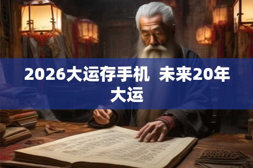 2026大运存手机  未来20年大运
