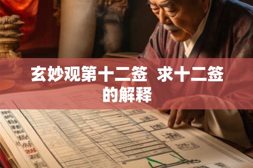 玄妙观第十二签  求十二签的解释