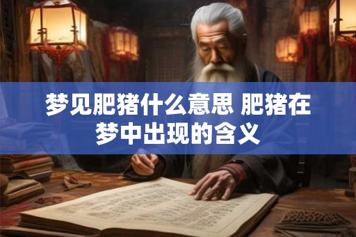 梦见肥猪什么意思 肥猪在梦中出现的含义 梦见肥猪什么意思 肥猪在梦中出现的含义