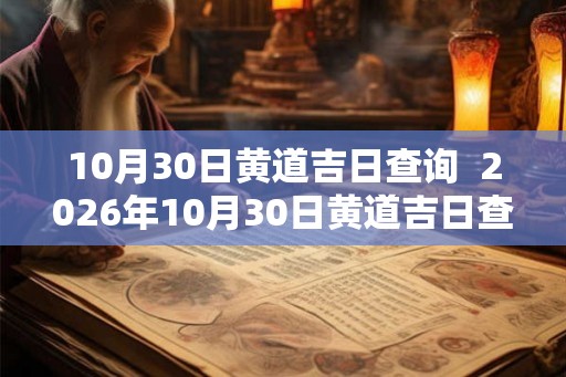 10月30日黄道吉日查询  2026年10月30日黄道吉日查询