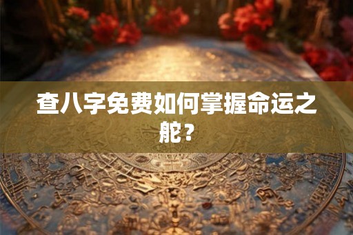 查八字免费如何掌握命运之舵？