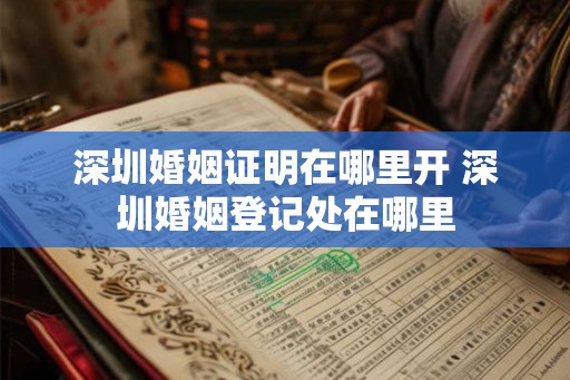深圳婚姻证明在哪里开 深圳婚姻登记处在哪里