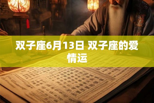 双子座6月13日 双子座的爱情运