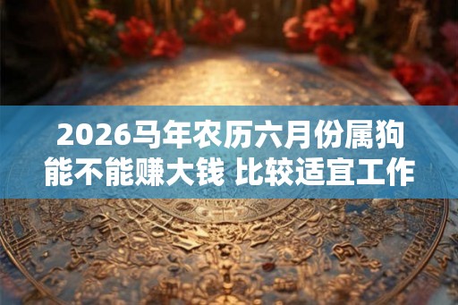 2026马年农历六月份属狗能不能赚大钱 比较适宜工作